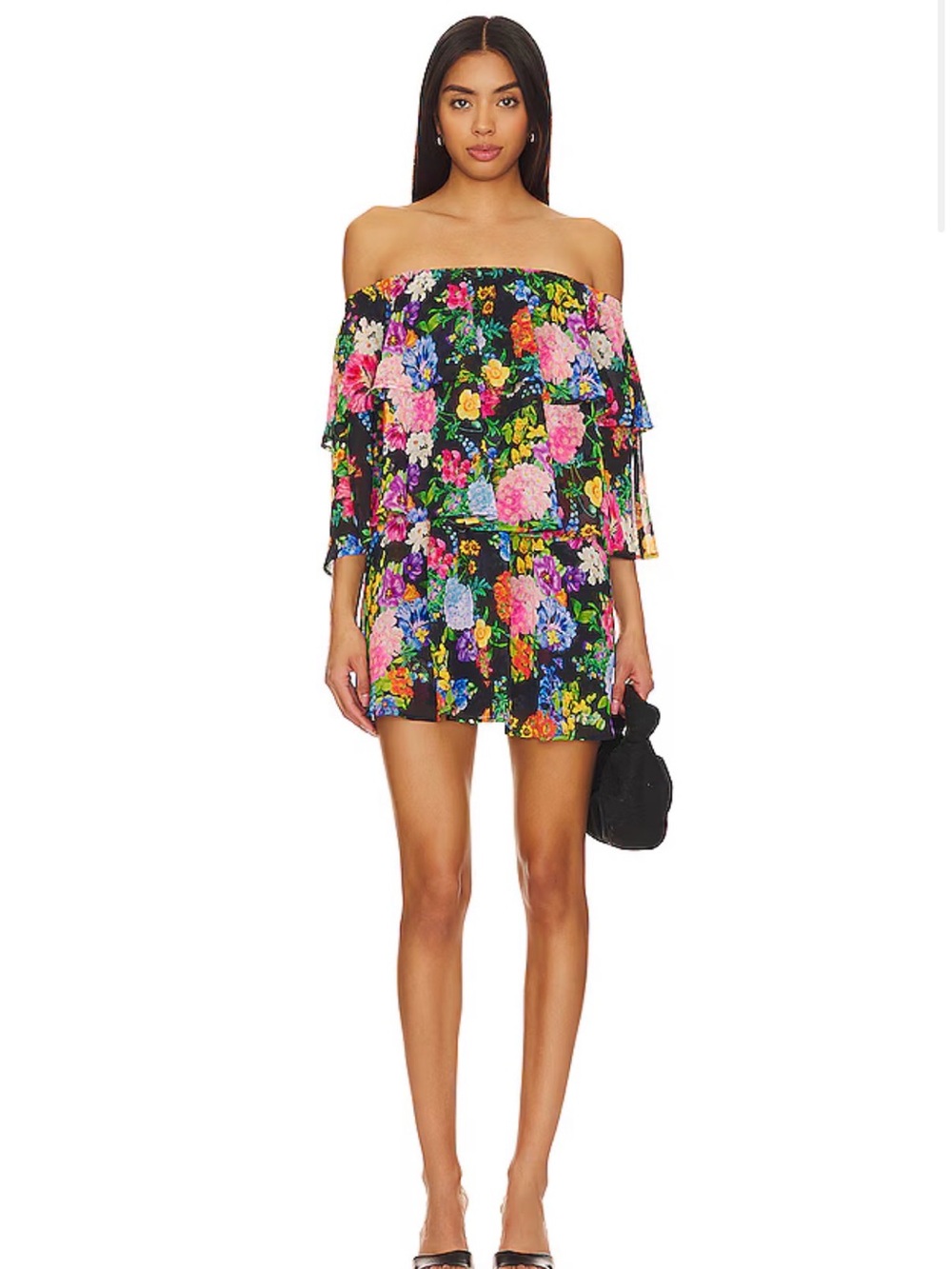 Show Me Your Mumu Triple Decker Romper in Midnight Botanical Floral